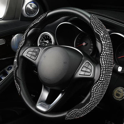 Decorative Rhinestone Detail Steering Wheel Cover