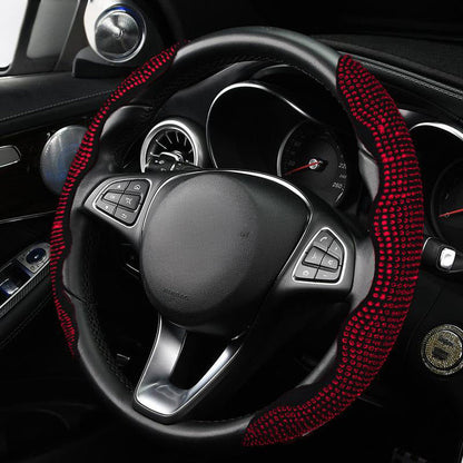 Decorative Rhinestone Detail Steering Wheel Cover