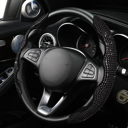 Decorative Rhinestone Detail Steering Wheel Cover