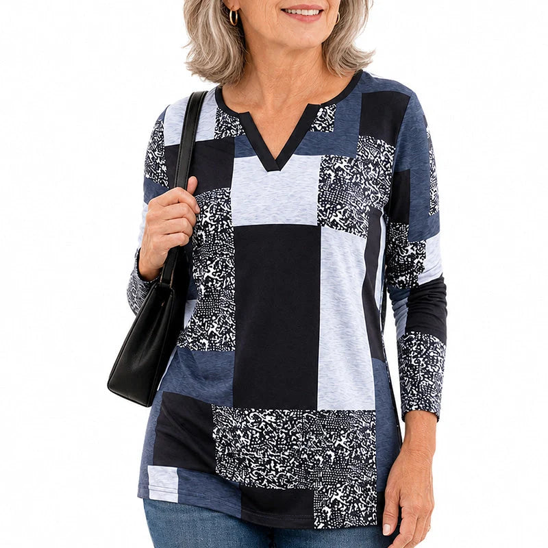 Women's Long Sleeve V-Neck Top