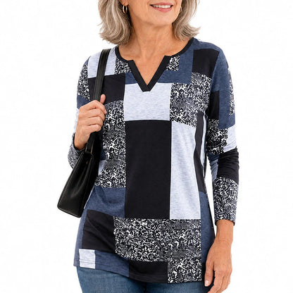 Women's Long Sleeve V-Neck Top