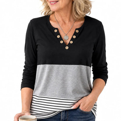 Women's Long Sleeve V-Neck Top