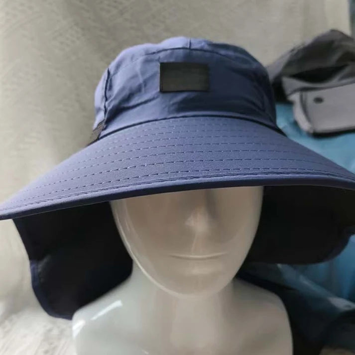 Wide Brim Sun Hat with Neck Flap