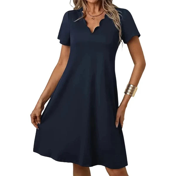 Women’s Scalloped V-Neck Dress