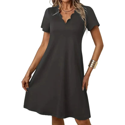 Women’s Scalloped V-Neck Dress