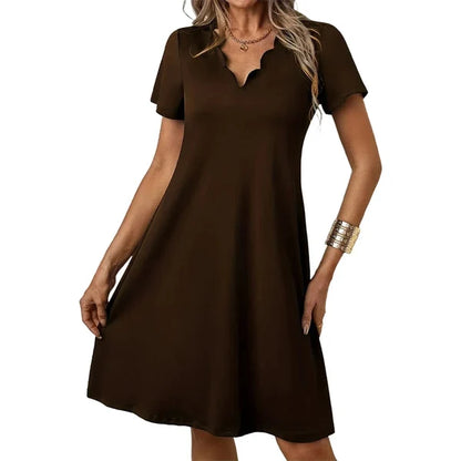 Women’s Scalloped V-Neck Dress