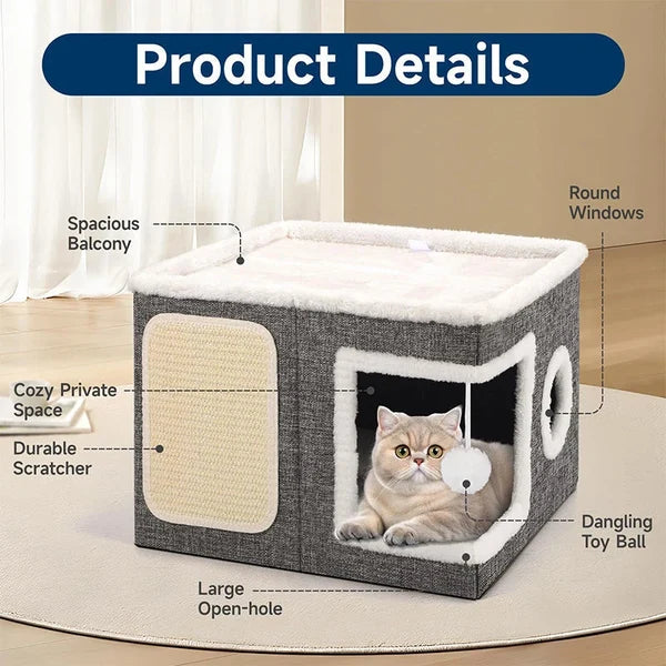 Foldable Two Level Cat Cube