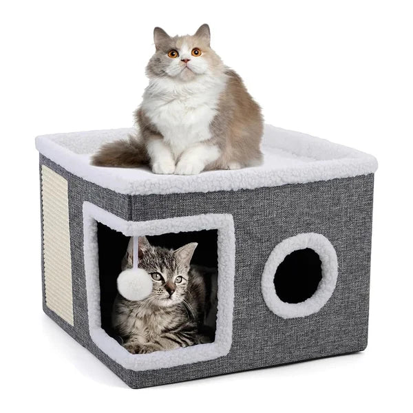 Foldable Two Level Cat Cube