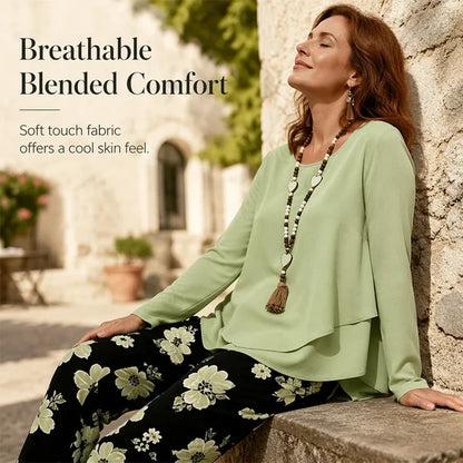 Women’s Casual Two-Piece Top and Pants Set