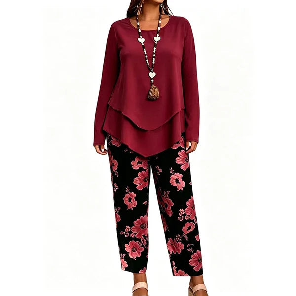 Women’s Casual Two-Piece Top and Pants Set