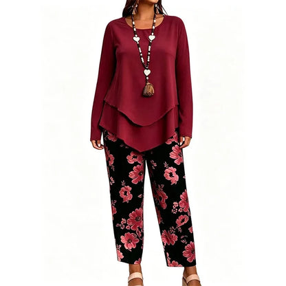 Women’s Casual Two-Piece Top and Pants Set
