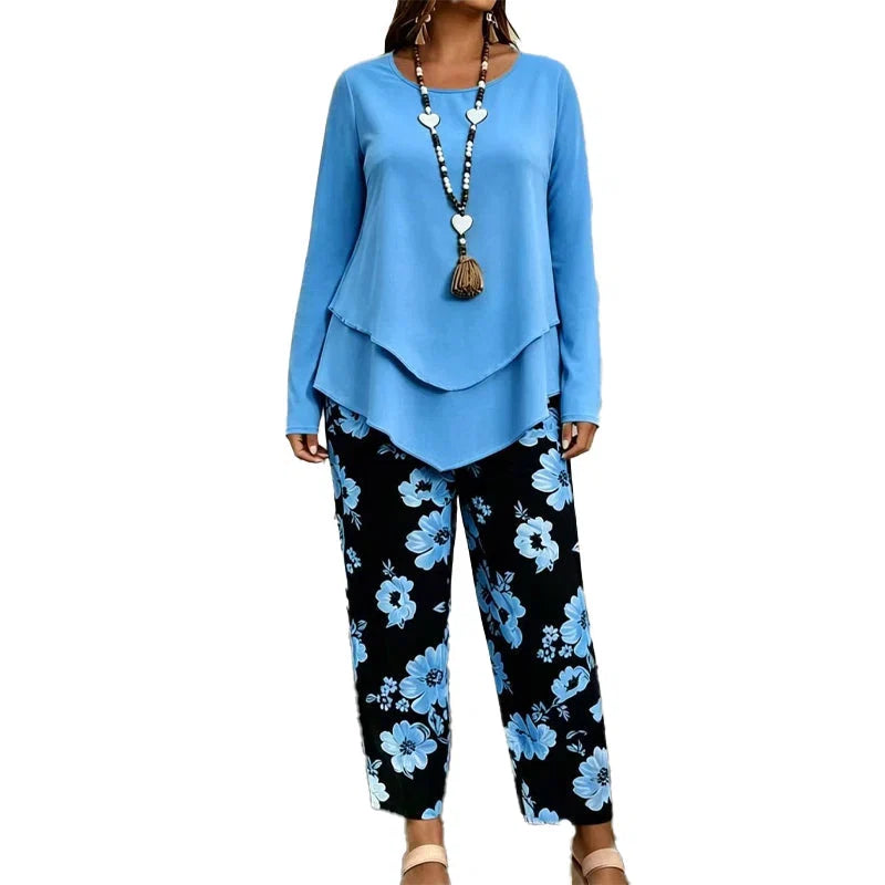 Women’s Casual Two-Piece Top and Pants Set
