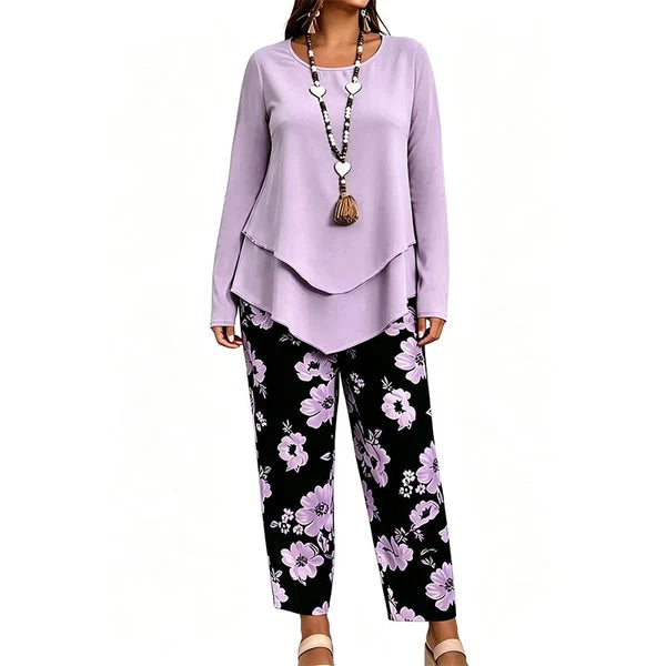 Women’s Casual Two-Piece Top and Pants Set