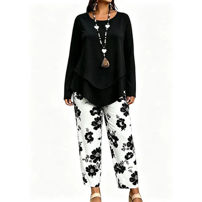 Women’s Casual Two-Piece Top and Pants Set