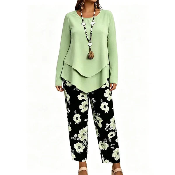Women’s Casual Two-Piece Top and Pants Set