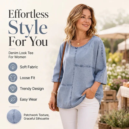 Women's Denim Print T-Shirt