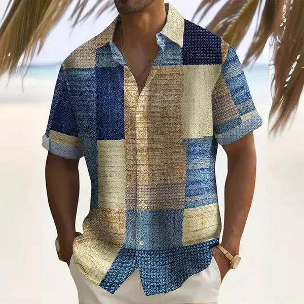 Men’s Contrast Patchwork Shirt
