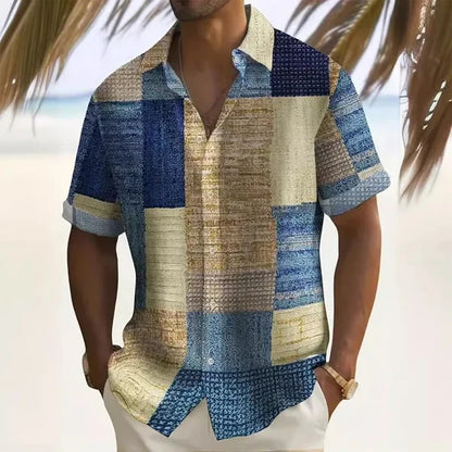 Men’s Contrast Patchwork Shirt