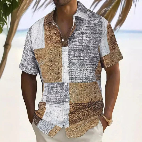 Men’s Contrast Patchwork Shirt