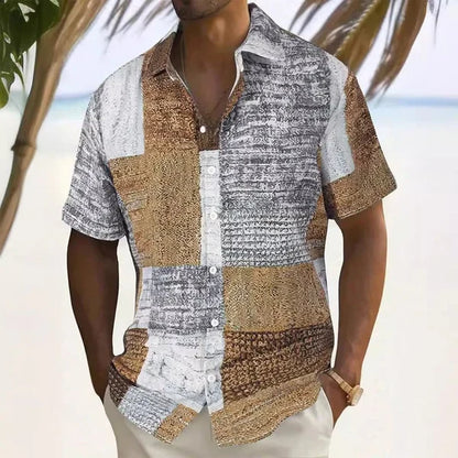 Men’s Contrast Patchwork Shirt