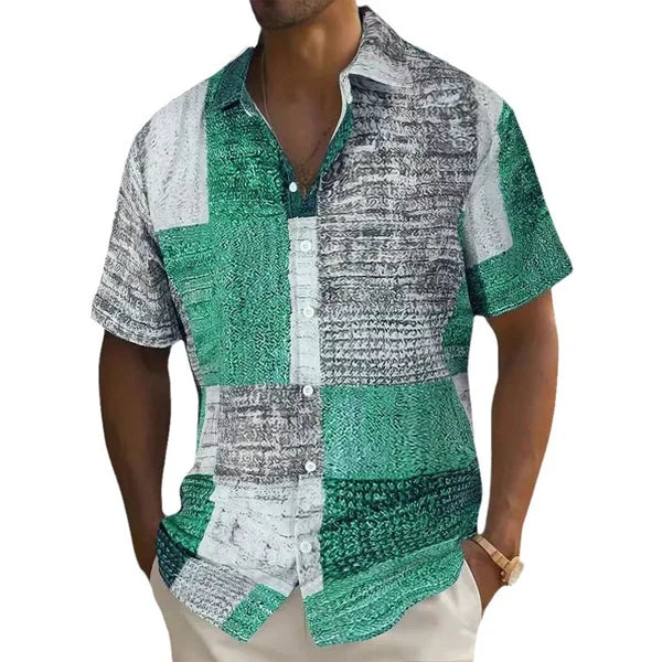 Men’s Contrast Patchwork Shirt
