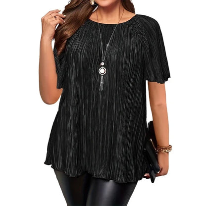 Women’s Pleated Relaxed-Fit Blouse