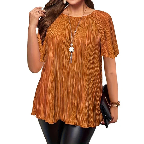 Women’s Pleated Relaxed-Fit Blouse