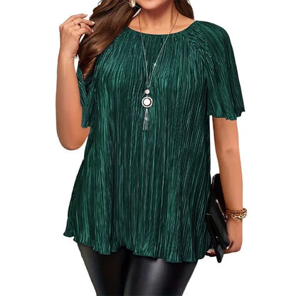 Women’s Pleated Relaxed-Fit Blouse