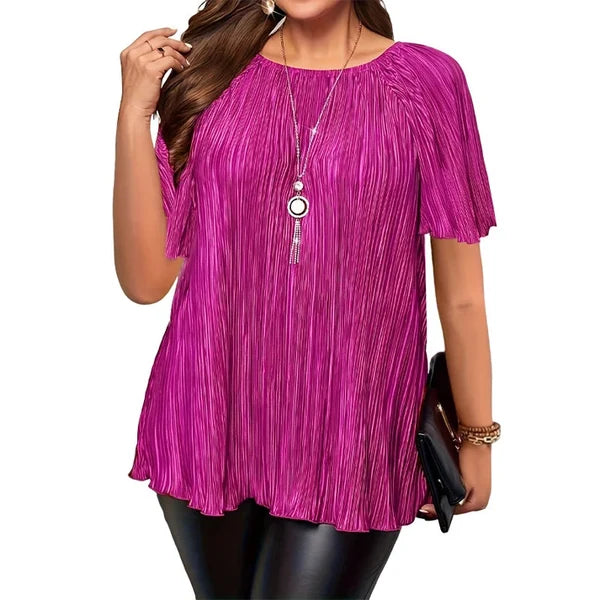Women’s Pleated Relaxed-Fit Blouse