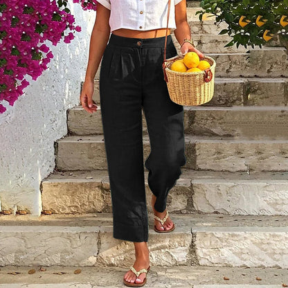 Women’s Pleated Straight-Leg Pants