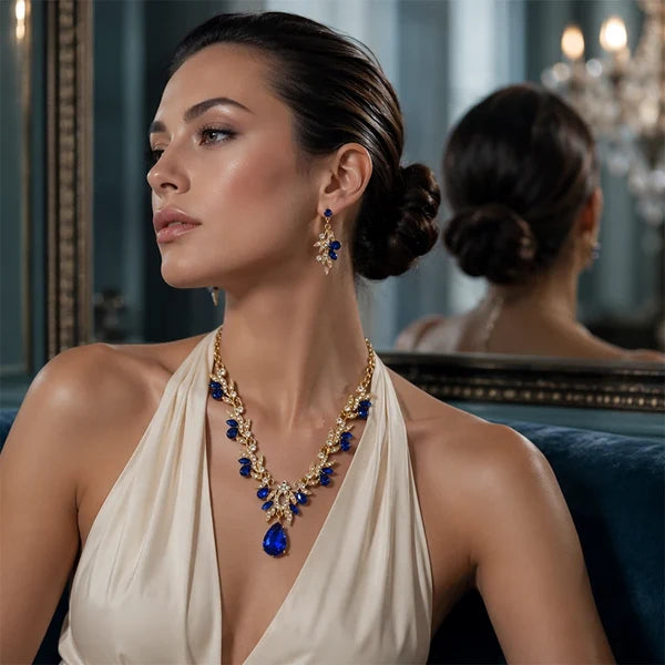 Teardrop Necklace and Earrings Set