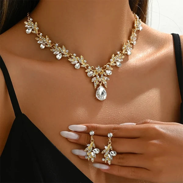 Teardrop Necklace and Earrings Set