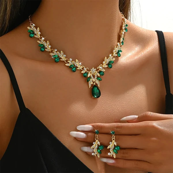 Teardrop Necklace and Earrings Set