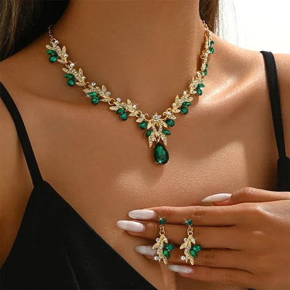 Teardrop Necklace and Earrings Set
