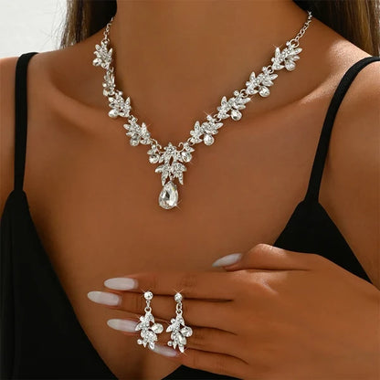 Teardrop Necklace and Earrings Set