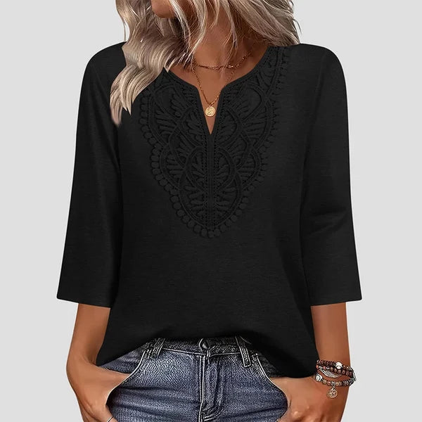 Women’s Lace-Trim V-Neck Tunic Top