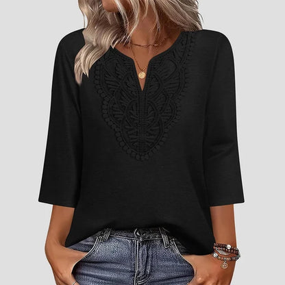 Women’s Lace-Trim V-Neck Tunic Top