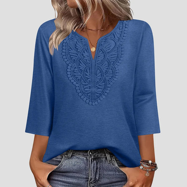 Women’s Lace-Trim V-Neck Tunic Top