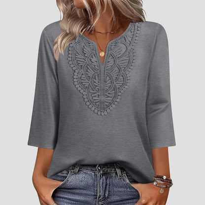Women’s Lace-Trim V-Neck Tunic Top