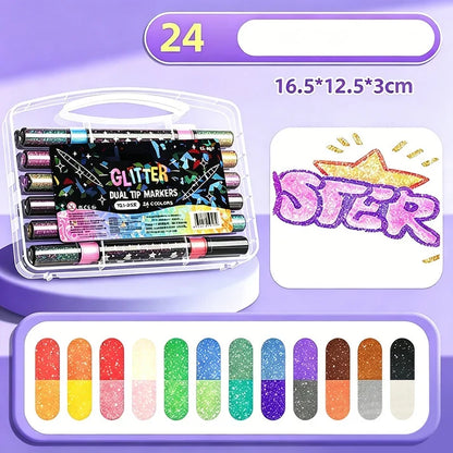 Dual-Tip Glitter Marker Set
