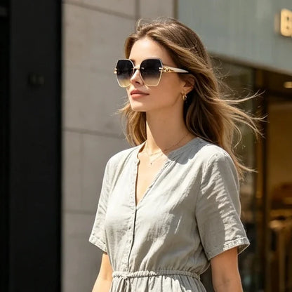 Women’s Rimless Oversized Sunglasses
