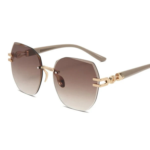 Women’s Rimless Oversized Sunglasses