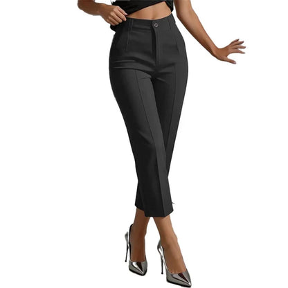 Women's Button Detail Cropped Pants