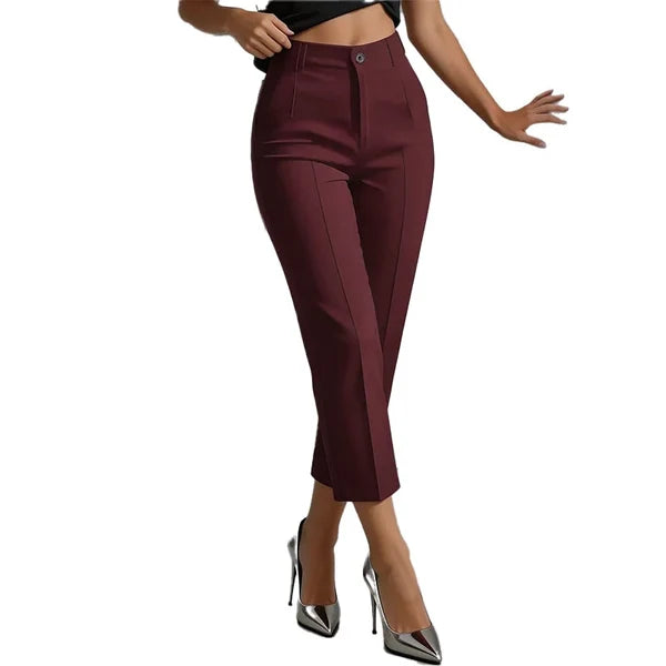Women's Button Detail Cropped Pants