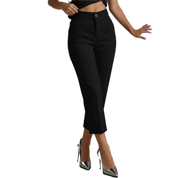 Women's Button Detail Cropped Pants