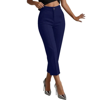 Women's Button Detail Cropped Pants