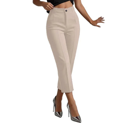 Women's Button Detail Cropped Pants