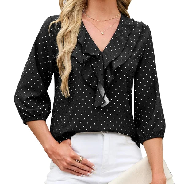 Women's Ruffle Neck Top