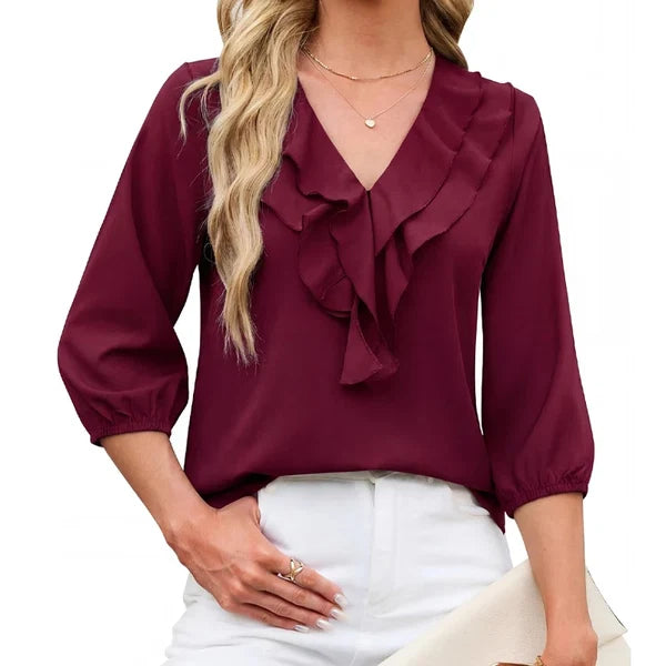 Women's Ruffle Neck Top