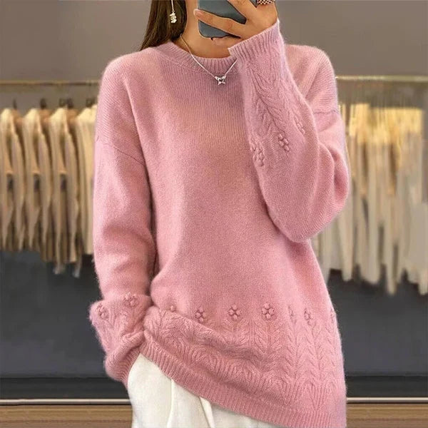 Women’s Cable Knit Round Neck Sweater